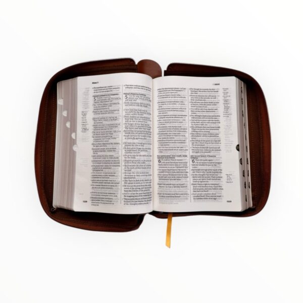 English-Russian Parallel Bible Brown Z. New Living Translation- Synodal translation. Англо-Русская параллельная Библия коричневая с замком
