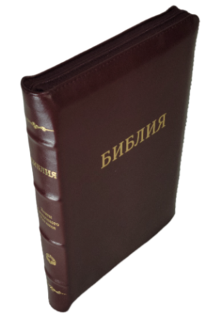 Библия 077 ZTI, темно-коричневая, кожа, большой формат, крупный шрифт